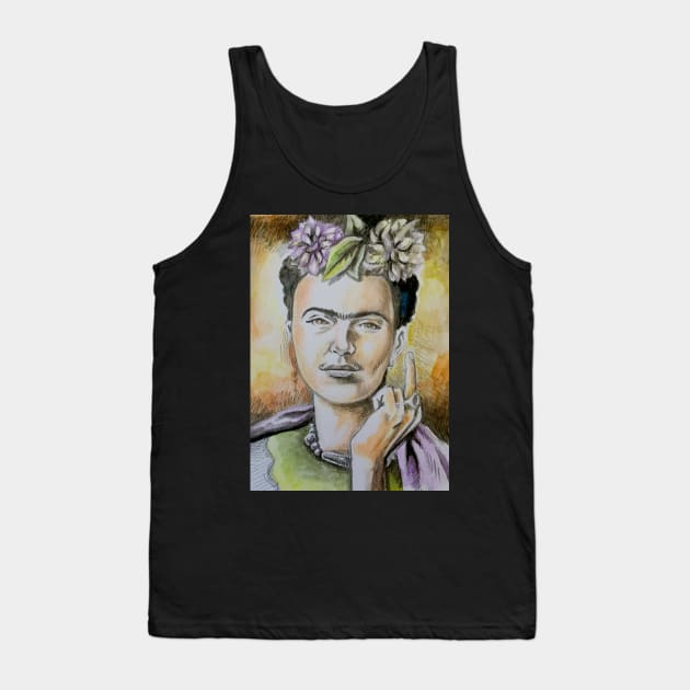 Frida Kahlo giving YOU the finger! Tank Top by charlesstat3